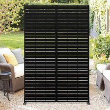 182x120cm Outsunny Metal Garden Partition Screen Decorative Outdoor Divider