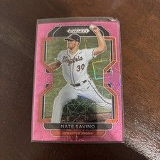 2022 Panini Prizm Draft Picks Neon Pink Velocity Prizm Nate Savino #PDP82