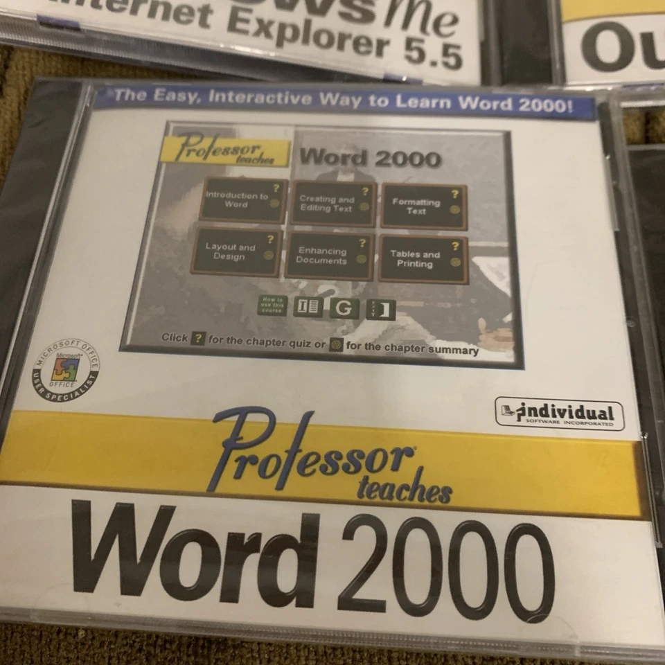 Professor Teaches Windows Me Word Excel FrontPage Outlook 2000 Lote de 5 Entrenamiento Foto 2 de 4