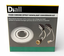 Diall. Fixed Chrome Effect Downlight Conversion Kit. 60-130mm hole. GU10 & MR16