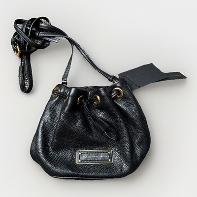 New Marc By Marc Jacobs M0001347 Black Italian Leather Shoulder Bag