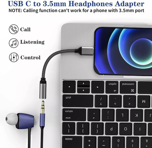 Cavo USB-C adattatore cuffie jack audio da USB tipo C a 3,5 mm per iPhone 15 e 16 - Foto 6 di 9