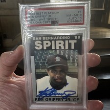 1988 Ken Griffey Jr Best *PLATINUM ‘WHITE’ SPIRIT SSP AUTO* #1 PSA 8/10 LOW POP!