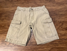 Vintage Distressed Carhartt Relaxed Fit Utility Khaki Cargo Shorts Size 36