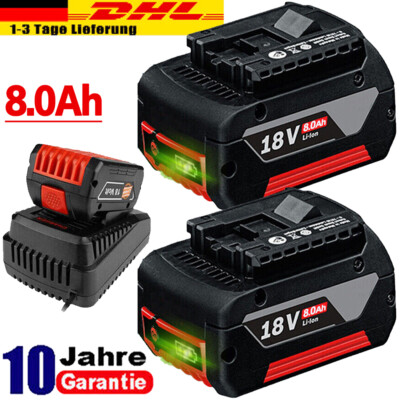 4X 8,0AH Für Bosch ProCORE 18V 6,5ah BAT618 BAT609 Professional Akku / Ladegerät