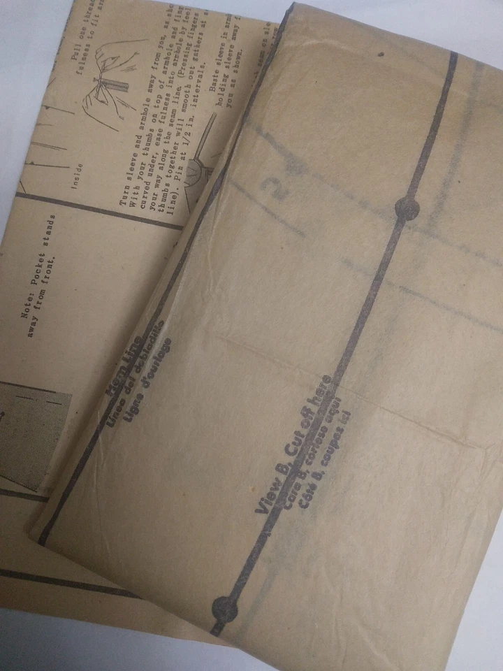 Dress Coat Short Topper Jacket Girls 6 Butterick 5624 Sewing Pattern VTG 50s Cut - Image 4 of 4