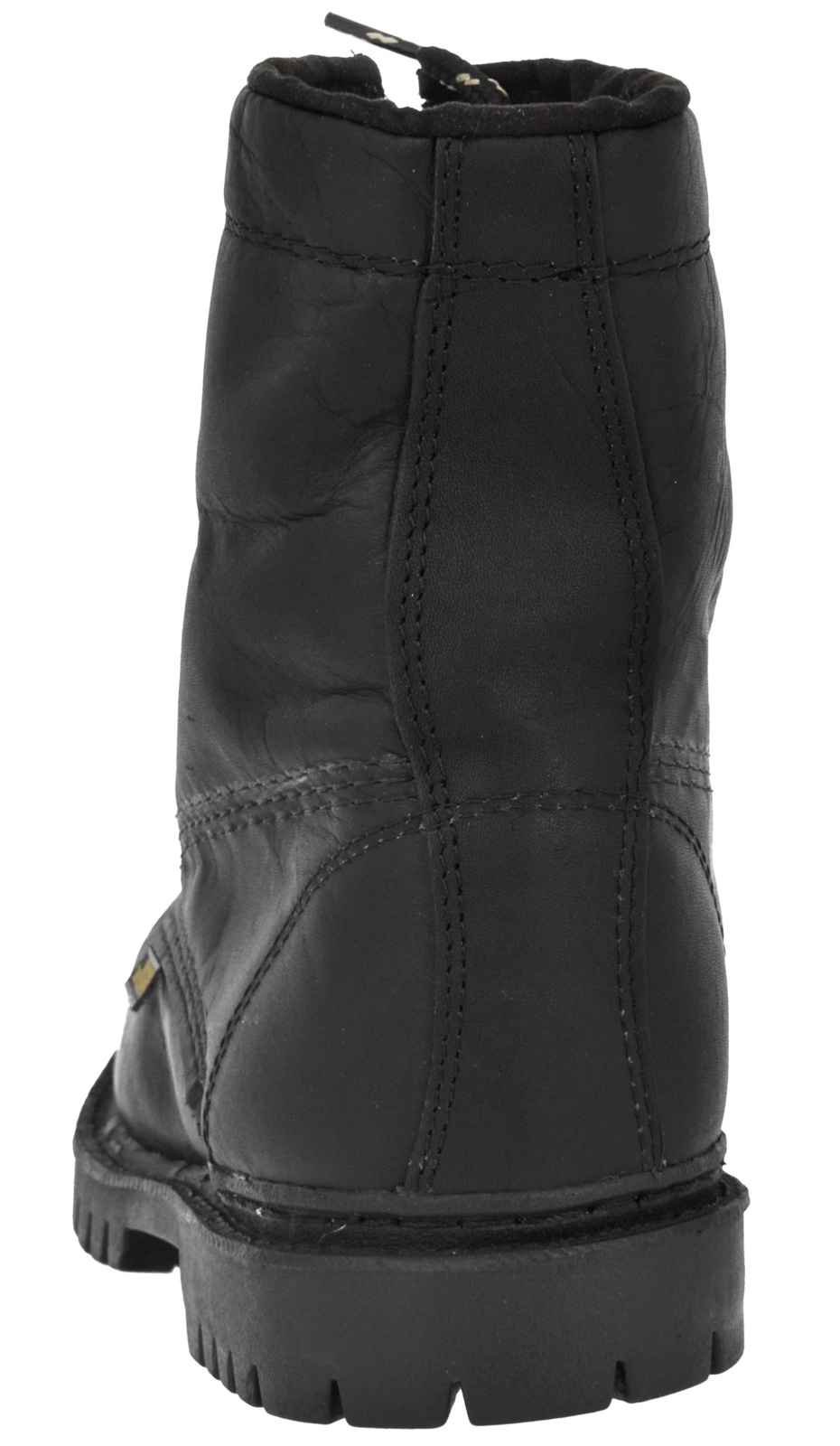 Mens Moc Toe Lace Up Work Boots Black Real Leather Durable Non Slip