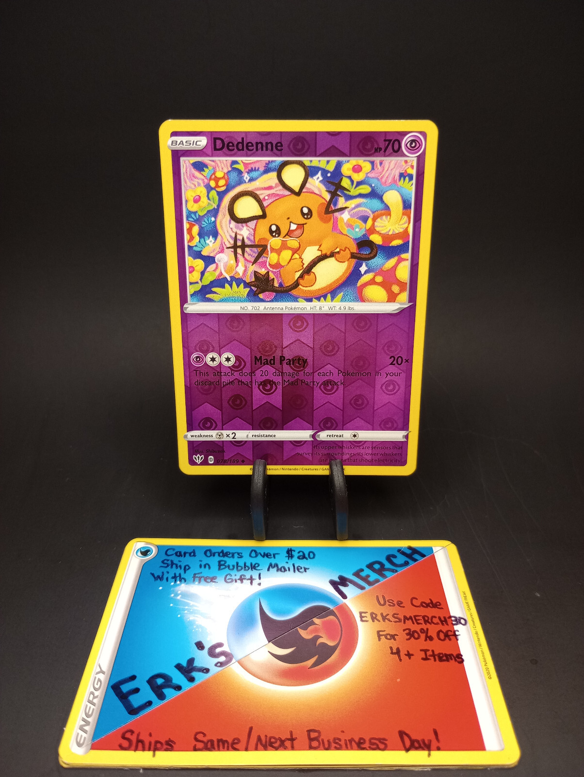 Dedenne 078/189 Darkness Ablaze NM Reverse Holo Uncommon Pokemon Card 