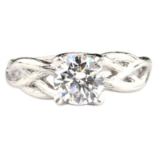 Round Shape 2.10Ct D/VVS1 Solitaire Anniversary Ring In Solid 14KT White Gold