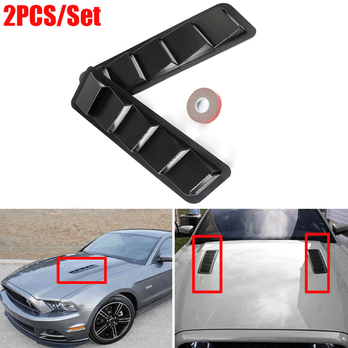 2x Car Hood Vent Louver Scoop Cover Air Flow Intake Cooling Panel Trim