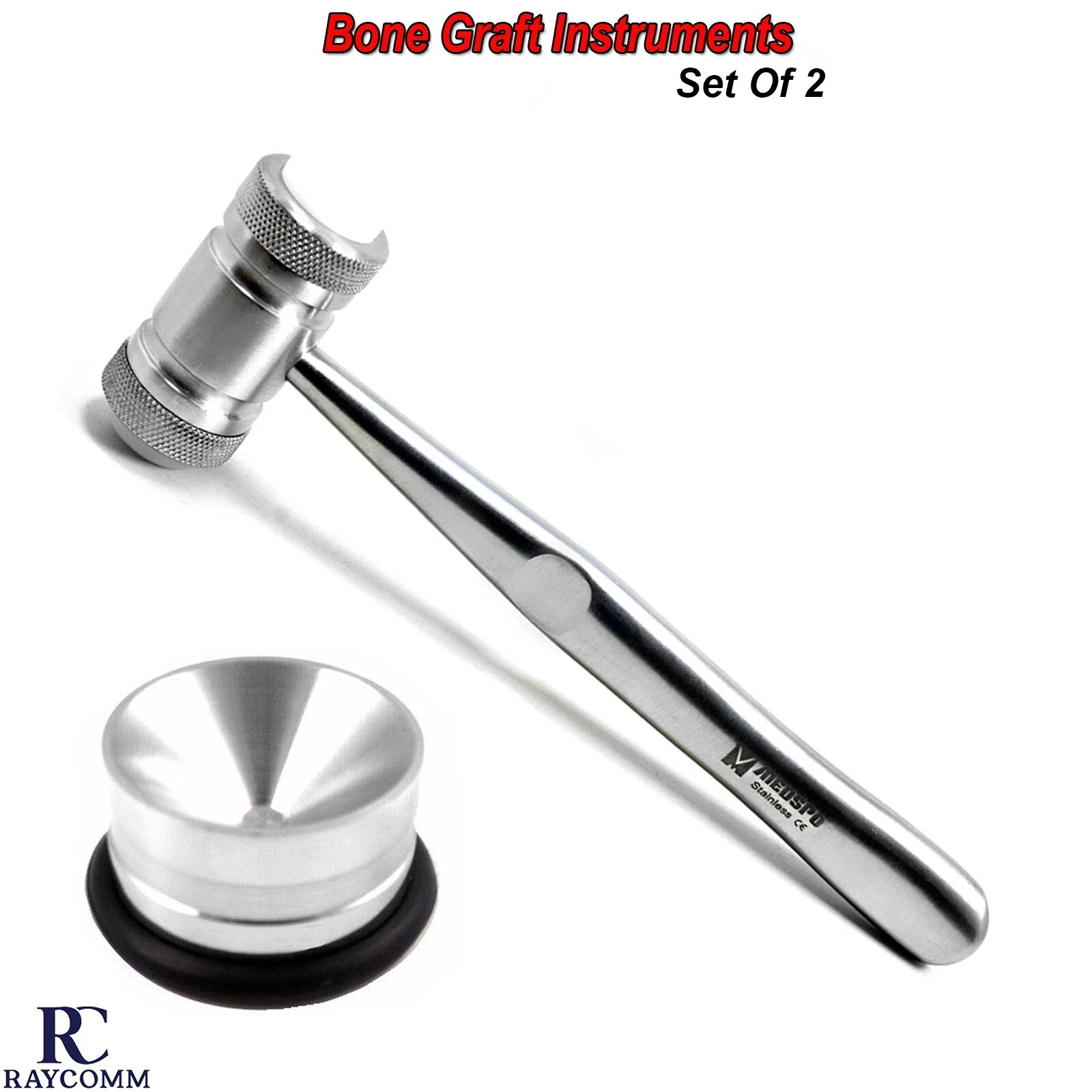 Bone Mallet Surgical Implant Amalgam Well Non Slip Mixing Bowl Bone Instruments