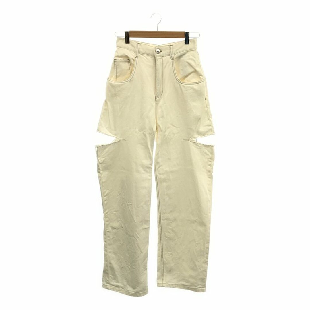 Maison Margiela 2022 AW Slash Detail Denim Pants 38 White Ladies 