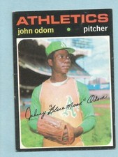 1971 Topps Baseball John Blue Moon Odom #523 Oakland Athletics EX