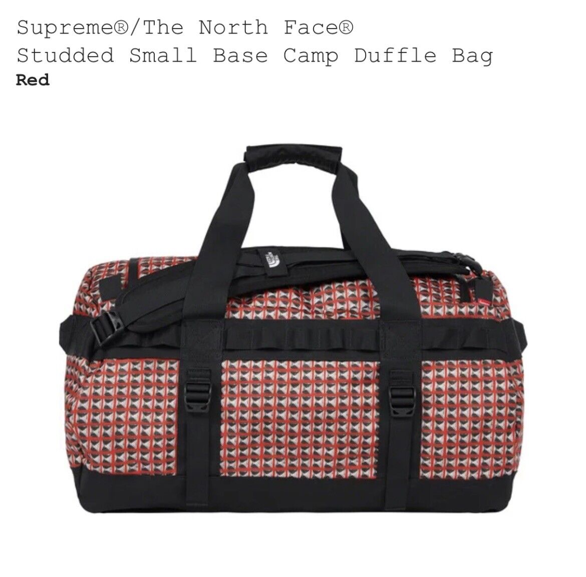 Supreme X The North Face Ss21 Studded Small Base Camp Duffle Bag - Red for  sale online