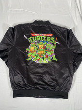 TMNT Turtles Logo Sewer Satin Jacket Chalk Line Large NWOT 2019 A093