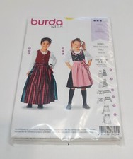 Burda Kinder Dirndl 9509 Schnittmuster Neu Folklore Tirol Gr. EU 104-140 / US4-10