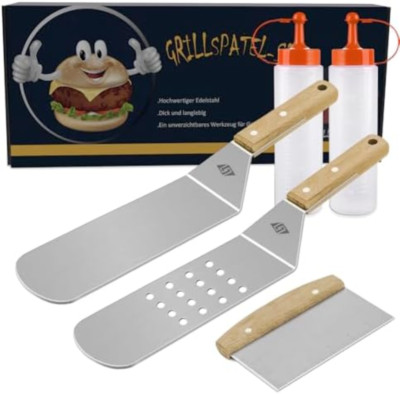 Set Posate Da Barbecue 3 Pezzi In Acciaio Inox – Pinza, Paletta E Forchetta – Manici Termoresistenti, Lavabili In Lavastoviglie - 5