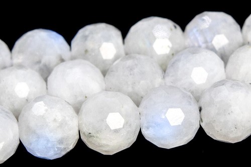 Cuentas redondas micro facetadas de piedra lunar arco iris natural genuinas grado A 6/7-8/10 mm - Imagen 8 de 9