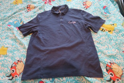 Google Casual Employee Polo Shirt Work Vintage Navy Size Medium Elevate Jepson