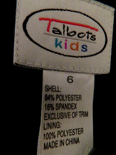 Talbots Kids Girls Sz 6 Dress Flare Empire Waist Blue Ruffles Netting NWOT Knit - Picture 3 of 4