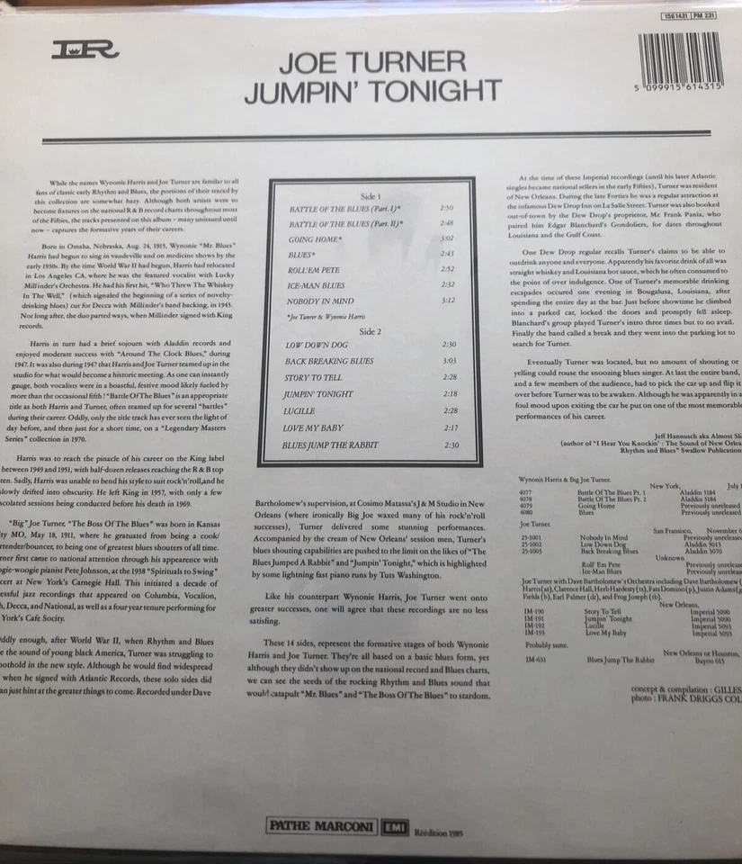 Mint- Joe Turner Jumpin’ tonight Imperial Records Mono LP - Image 2 of 4