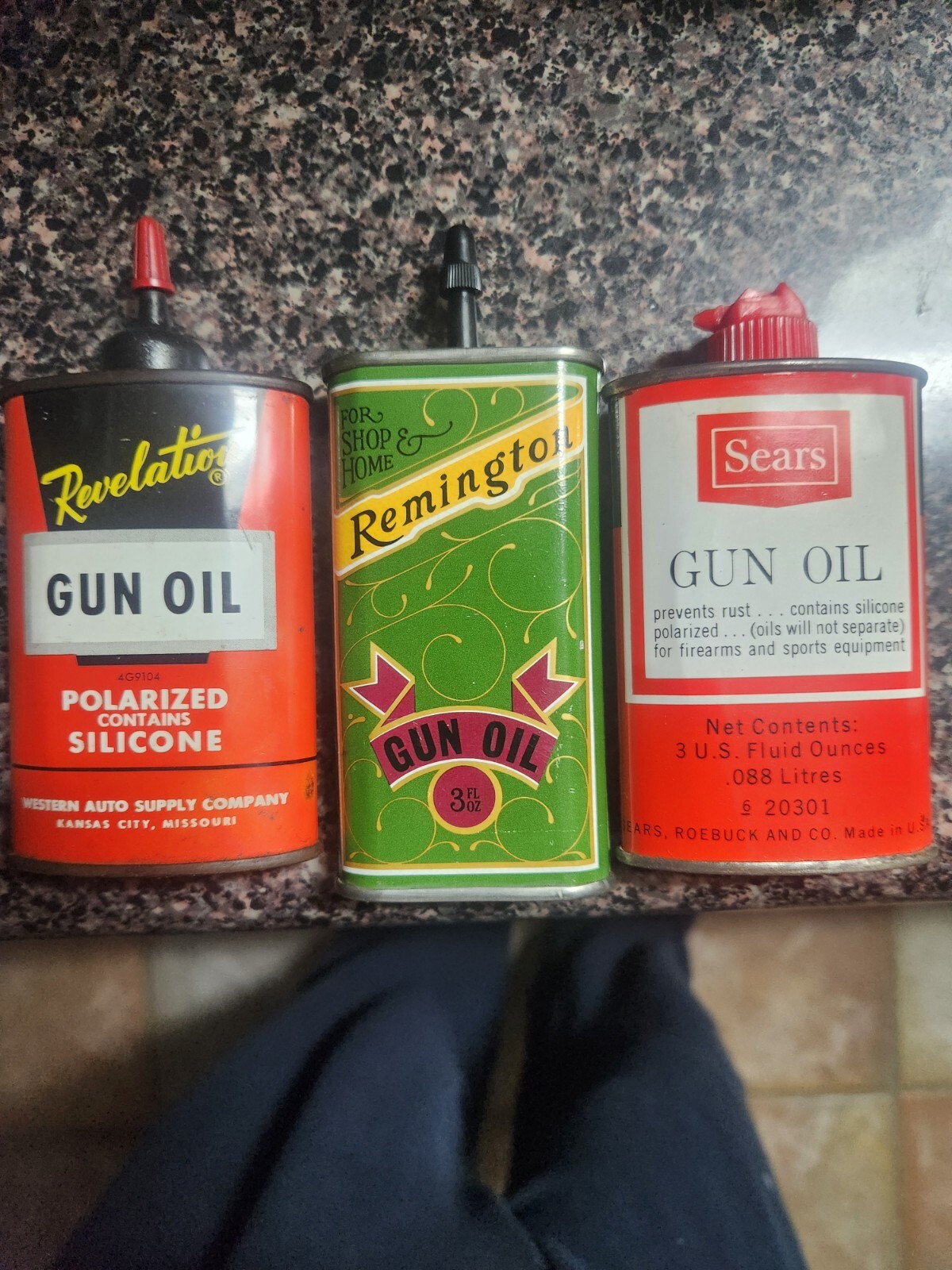 3 Vintage Gun Oil Cans eBay