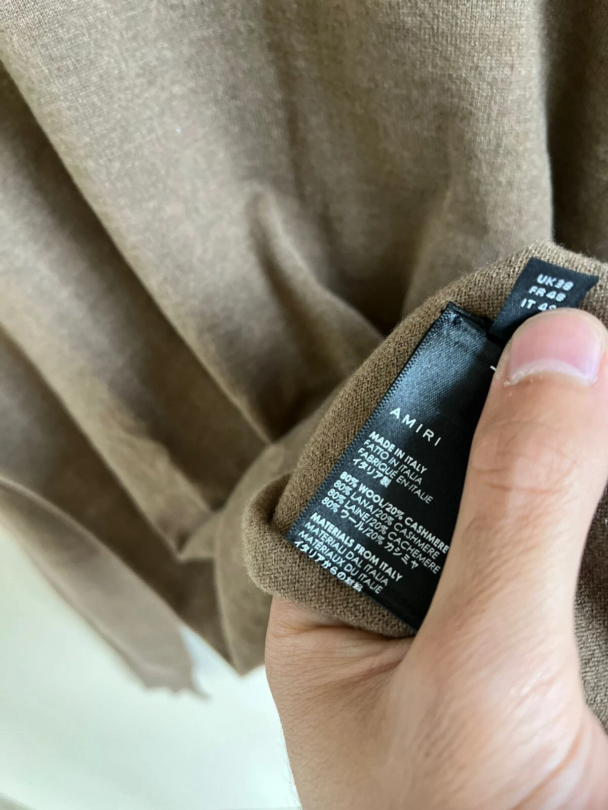 AMIRI Felpa Cashmere Marrone NUOVA CON ETICHETTE M