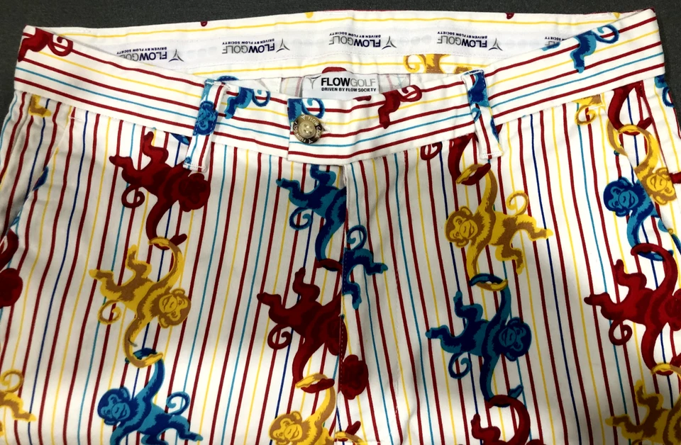 Flowgolf Flow Society Men's Size 30W 11" Inseam Barrel of Monkey Golf Shorts - Image 3 of 4