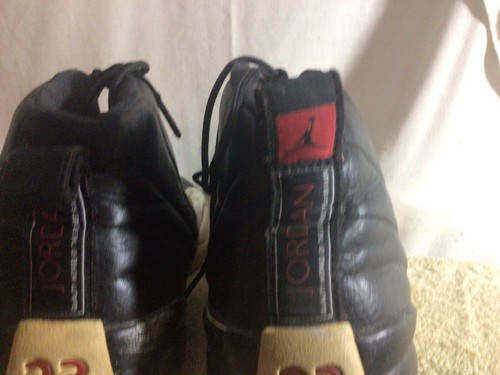 VTG Mens Sz 10 Black & White JORDAN W/Red 23High Top Sneakers pre-owned - Picture 6 of 9
