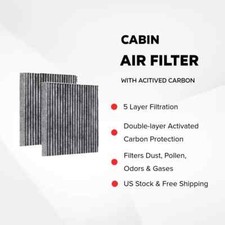 2x CHARCOAL CARBONIZED CABIN AIR FILTER FOR LEXUS GS350 GS450h IS250 IS350 RC350