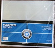 25 NEWSPAPER COLLECTOR STORAGE BAGS SLEEVES CRYSTAL CLEAR FREE SHIPPING