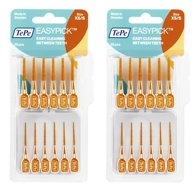 TePe Easypick X/XS Zahnstocher 2 Packungen à 36 mit Reiseetui