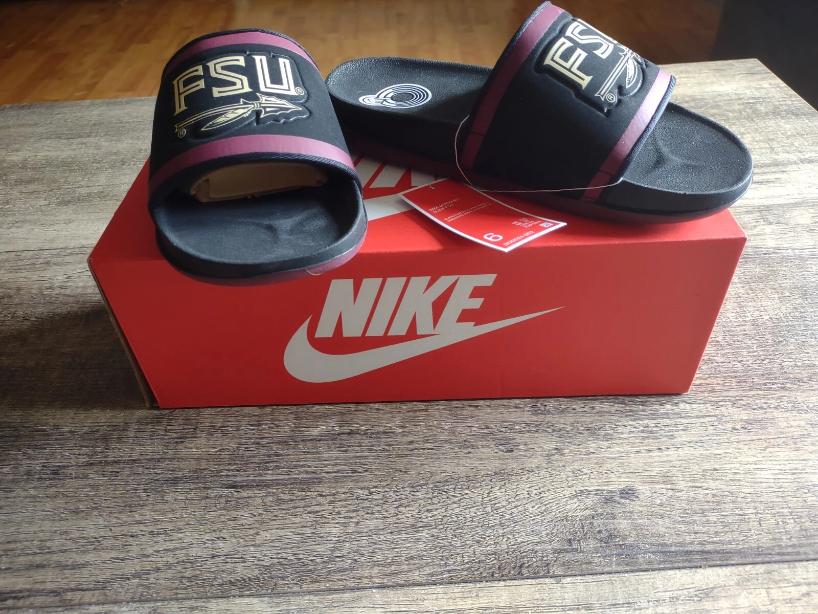 Sandali neri Nike Offcourt Slide FSU Florida State Seminoles da uomo 6 DD0524 002