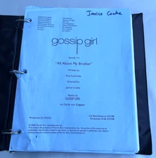Gossip Girl All About My Brother TV Show Director's Script Season 1 Episode 16