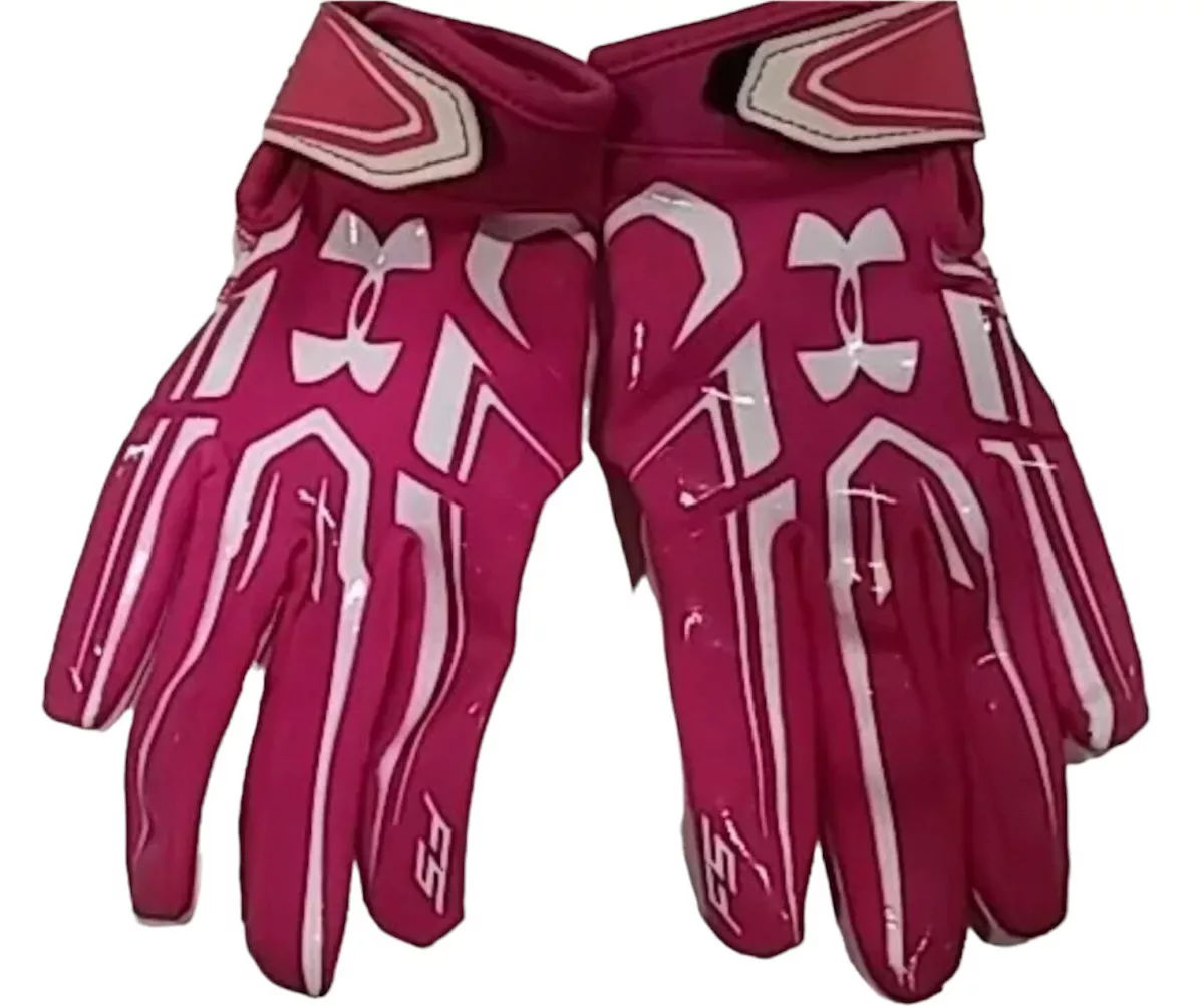 Pink under armour football gloves best sale youth
