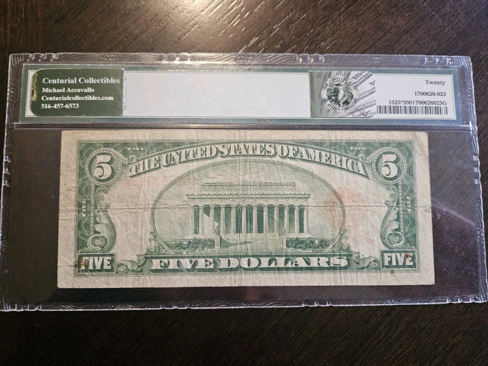 1928 $5 Dollar Bill - Image 2 of 2
