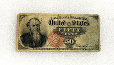 1866 50 Cents United States Fractional Currency Note Fr-1376 Fourth Issue