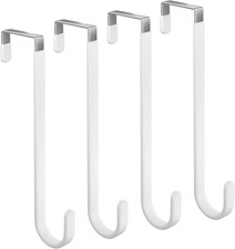 Over the Door Hooks 4 Pack, Heavy Duty Door Hanger Hooks with Non-Slip Pads