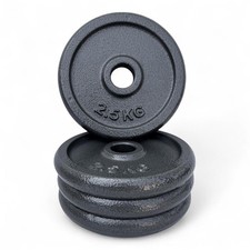 4 X Disco Ghisa Nero 2,5 Kg Foro ø28mm Per Bilanciere Manubri Palestra Home Fitn
