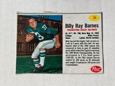 1962 Post - Billy Ray Barnes #31 Football Card