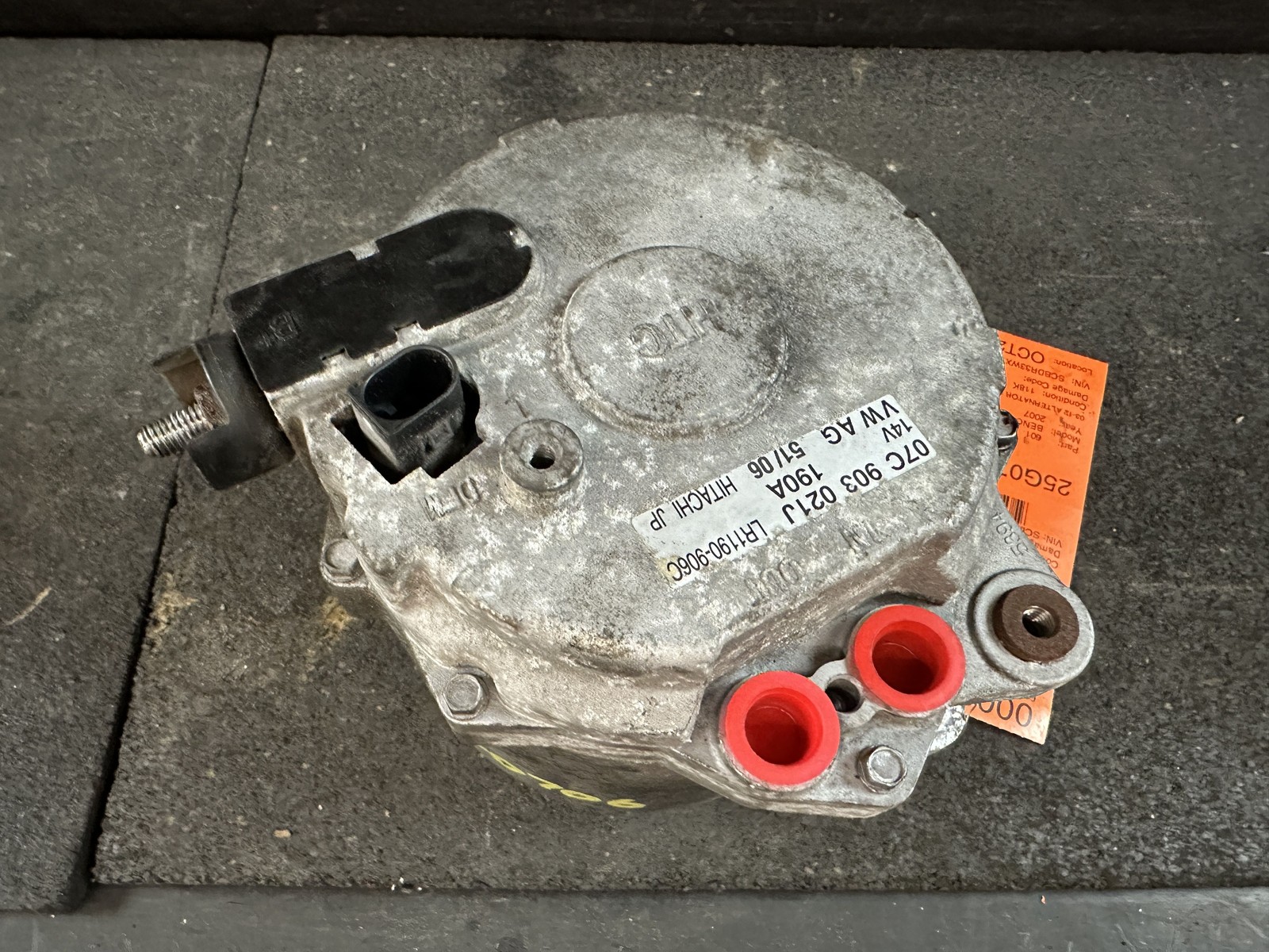 03-12 BENTLEY CONTINENTAL 6.0 ALTERNATOR GENERATOR 190 AMP LR1190-906C