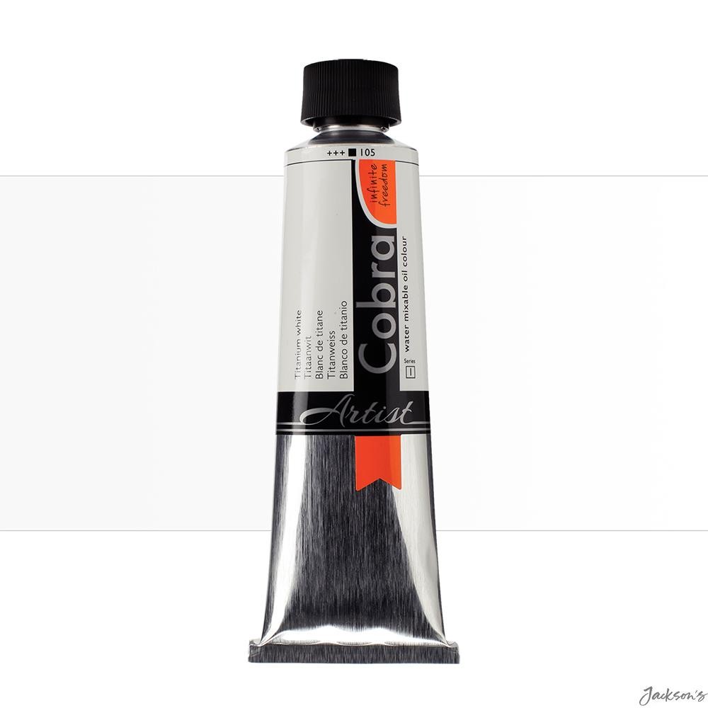 Royal Talens Cobra Water Mixable Oil Paint Titanium White 150ml Painting