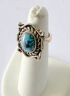 New ListingVintage Native American Sterling Silver Turquoise Ring 9 grams Size 4 1/2👀