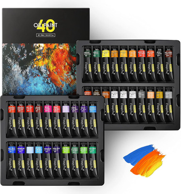 Oil Paint, 40Pcs (18Ml/0.6Oz), Rich Pigments, Vibrant, Non Toxic Paints for Prof