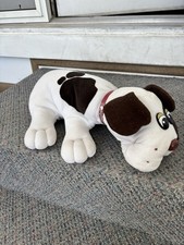 Vintage 1985 Tonka Pound Puppies 17 White Brown Spots Plush Stuffed Toy Dog