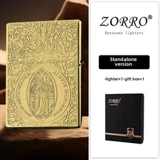 ZORRO 912s Brass Kerosene Lighter brass Windproof Flint Wheel Waterproof