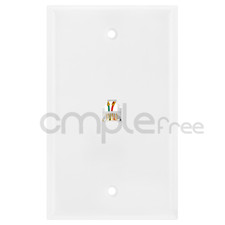 White 6P6C Single Phone Jack Wall Plate RJ-11 RJ 12 Telephone Modular NEW