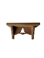 Rustic Wooden Wall Shelf Pine Tree Cutout Cabin Lodge Decor Small 10in