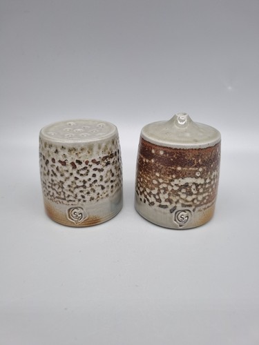 A Studio Pottery Salt and Pepper Pots By Guy Sydenham.