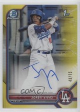 2022 Bowman Chrome Prospect Yellow Refractor /75 Jorbit Vivas #CPA-JV Auto 15r3